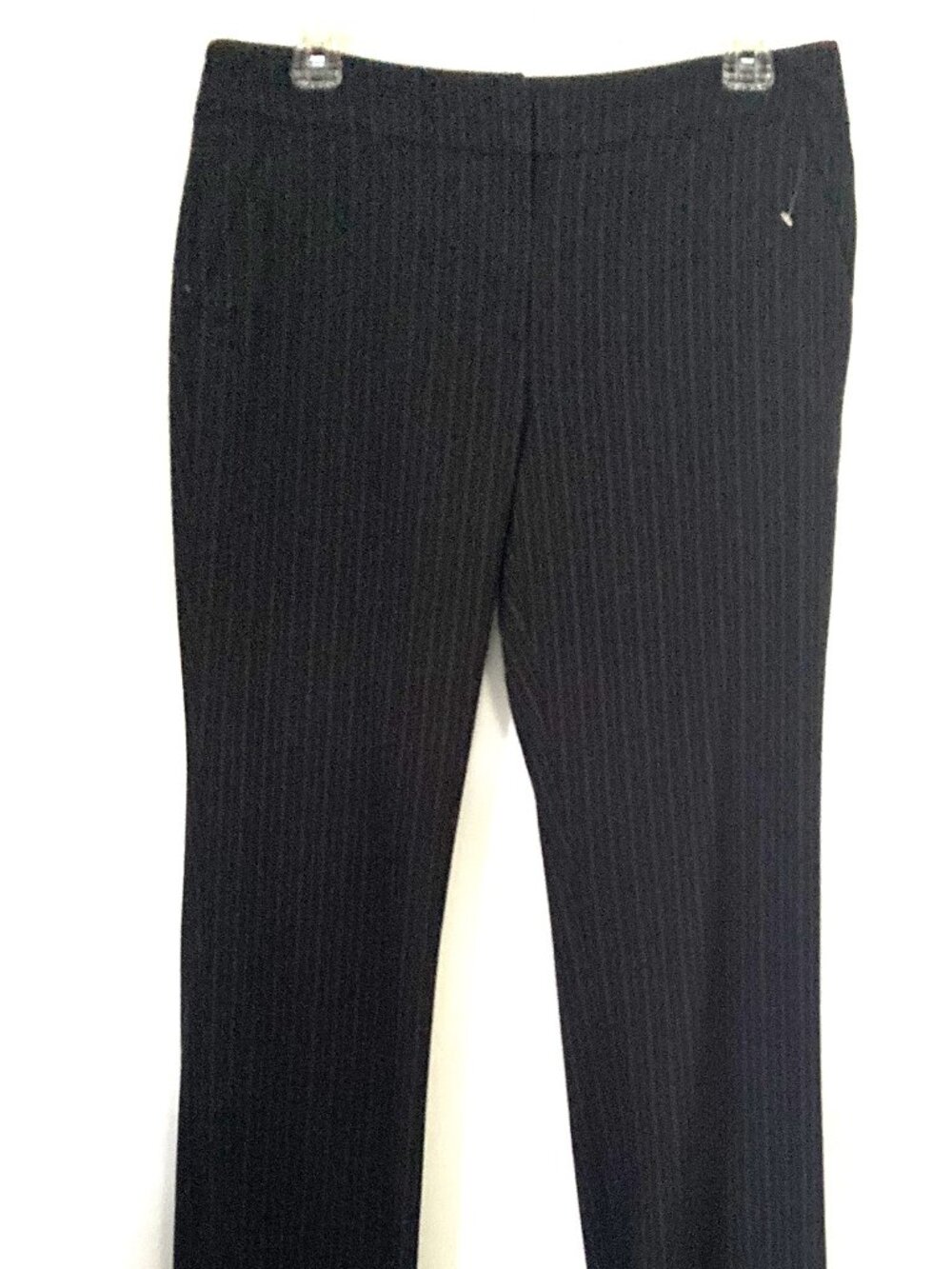 New York & Company Women’s Black Pinstripe Flat Front Dress Pants Tall 8